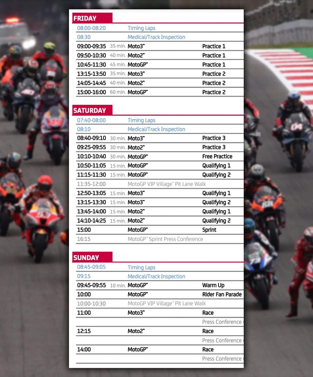 MotoGP tijdschema